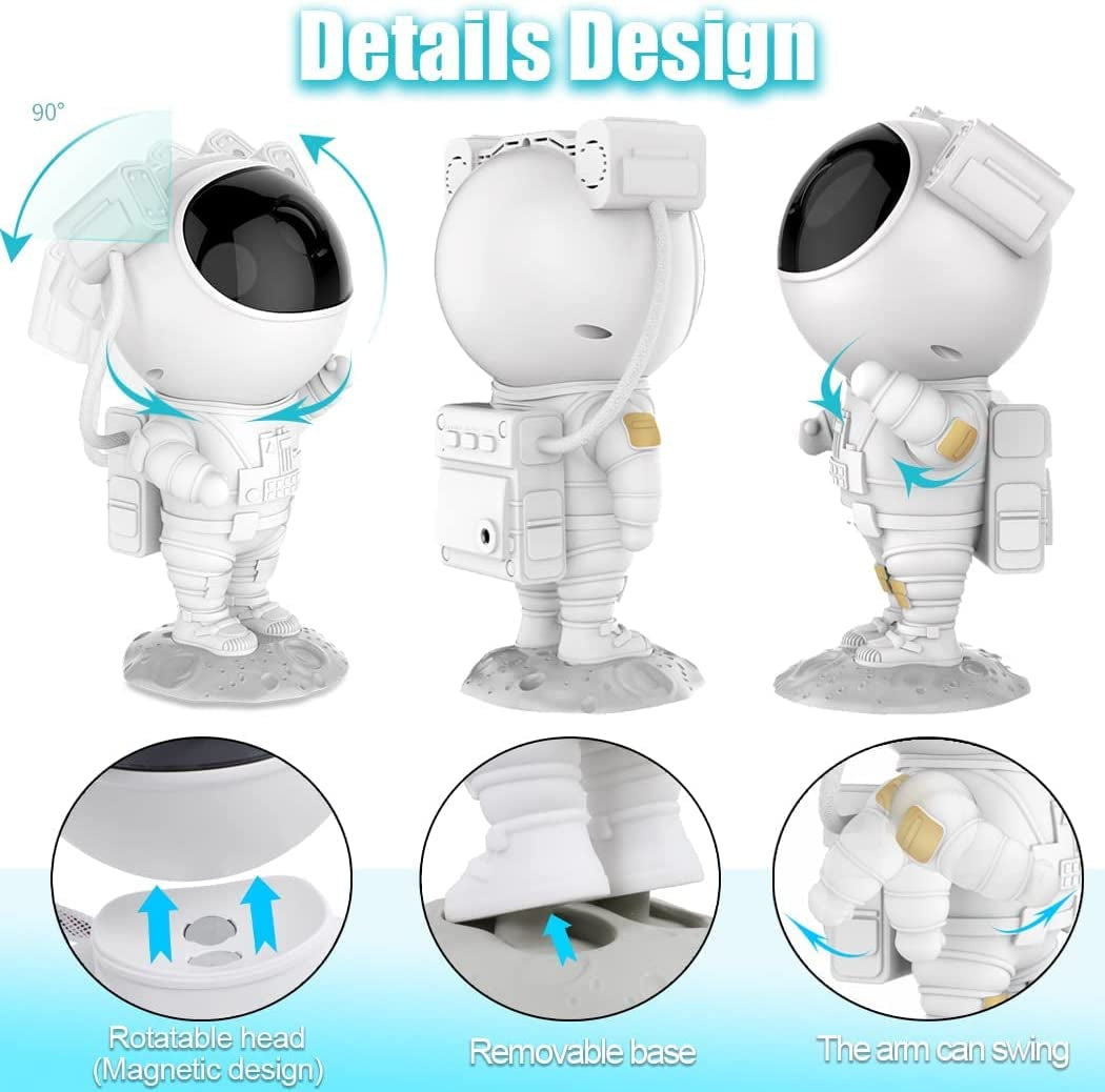 Astronaut Star Projector, Kids Night Light, Nebula Projector Light. Galaxy Bedroom Projector